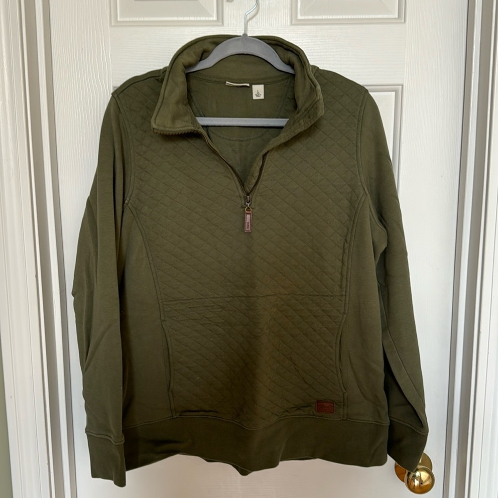 Army Green quarter zip LL Bean